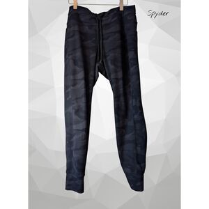 Spyder Active Joggers XL Black Camo Athletic Pants Drawstring Pockets